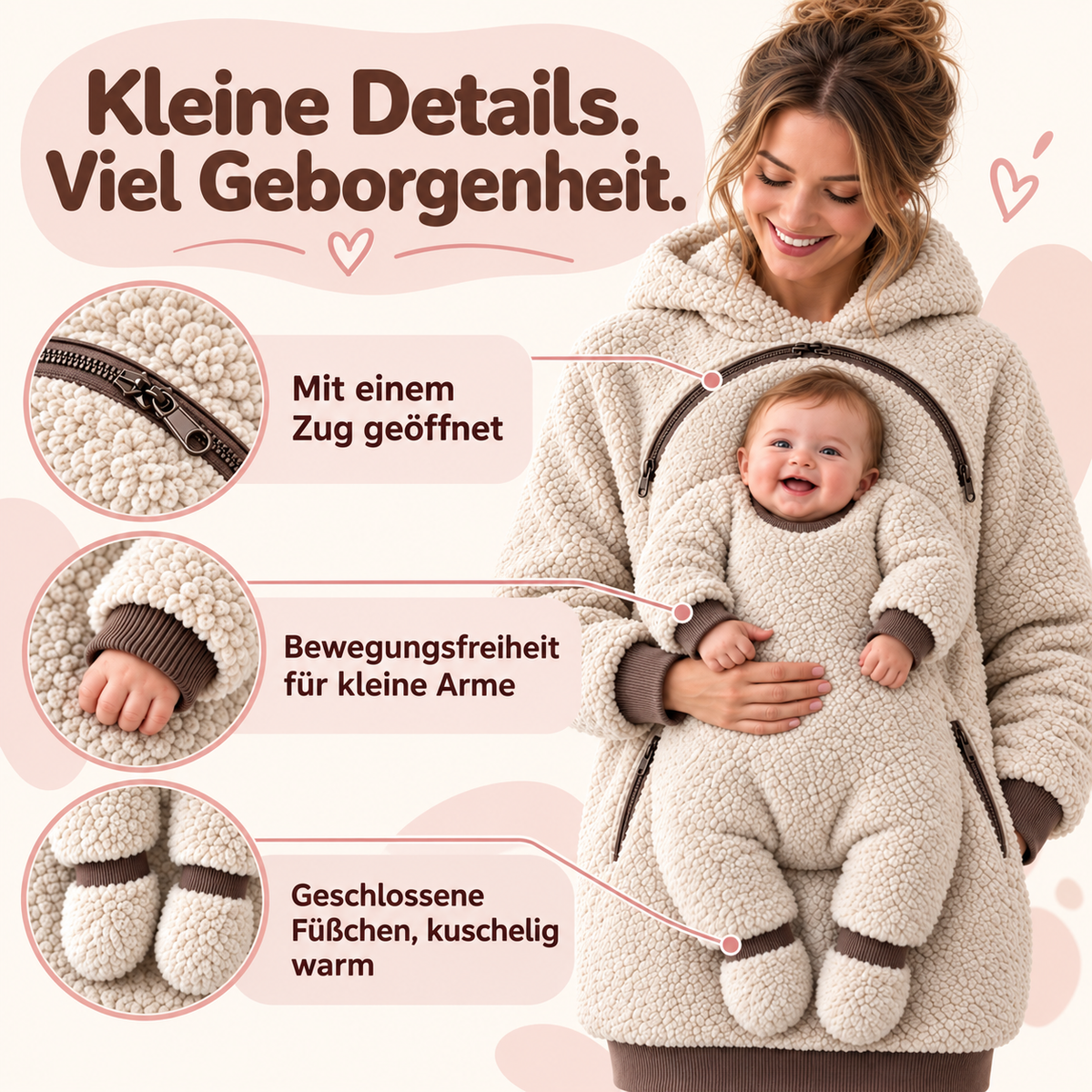 NÄHLI Hoodie mit Babyeinsatz