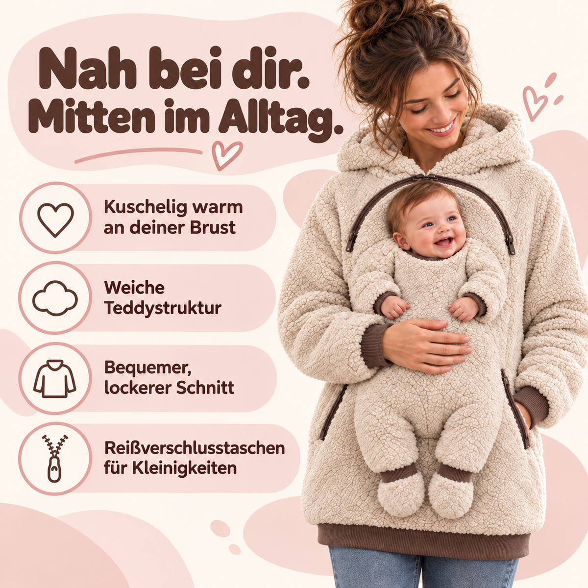 NÄHLI Hoodie mit Babyeinsatz